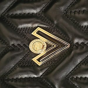 VALENTINO ORLANDI Black Made In Italy Leather Large Quilted Hobo